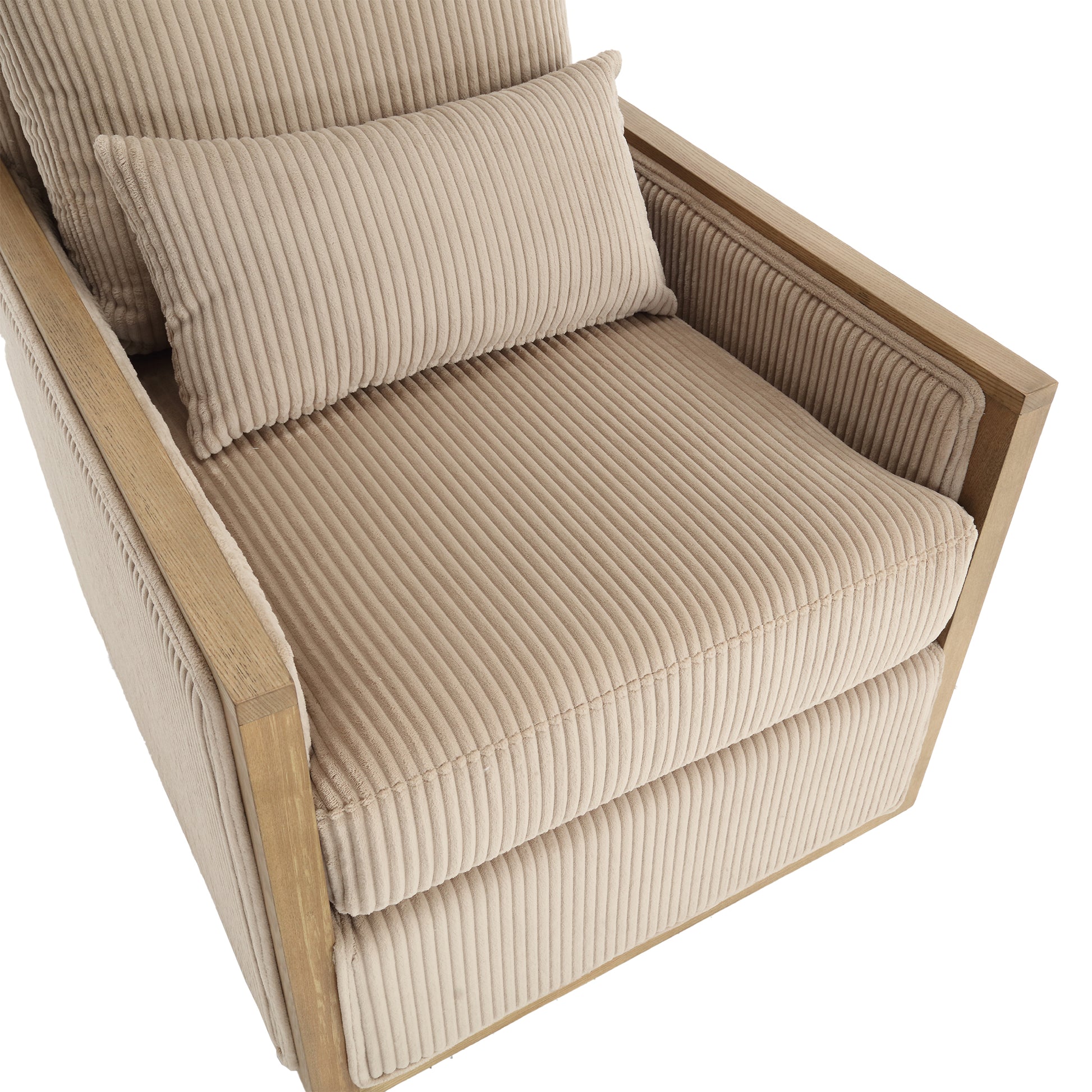 Coolmore Corduroy Swivel Barrel Chair, Comfy Accent Sofa Chair For Living Room, 360 Degree Swivel Barrel Club Chair, Leisure Arm Chair For Nursery, Hotel, Bedroom, Office, Lounge Camel Camel Primary Living Space Foam Corduroy