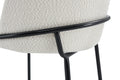 Set Of 2 Dinning Chair Antique White Fabric Metal