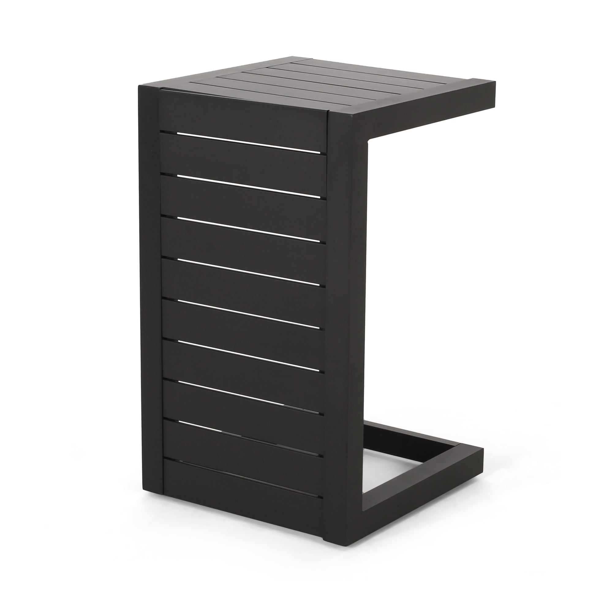 Cape Coral Alu C Shaped Table Grey Black Aluminium