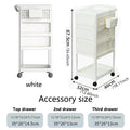 Storage Stroller 4 Layer, Storage For Bedroom, Living Room, Kitchen,Restroom,Flexible To Move, Can Put Toys, Snacks, Tools, Pet Supplies,Pp Material Is Safe And Durable White Plastic