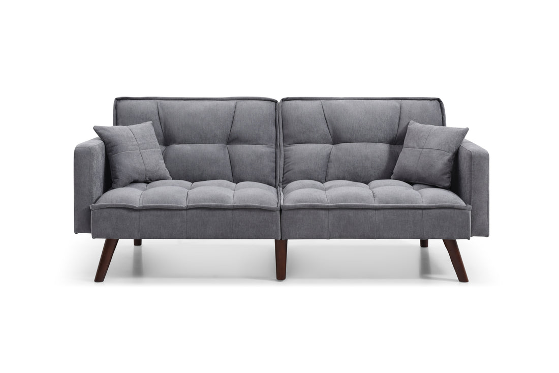 Sofa Bed Sleeper, Large Size, Usb Charging Port, Chenille Fabric Folding Futon Recliner For Living Room Furniture Apartment Bedroom Office Small Spaces Dark Gray Brown Chenille Wood Primary Living Space Medium Soft Tufted Back Modern Rubberwood Square