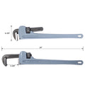 24 Inch Pipe Wrench Aluminum Straight Pipe Wrench Heavy Duty 24 Inch Plumbers Wrench,Easy To Carry, Hangable Design, For Water Pipes, Automotive Repairs Light Gray Aluminium Alloy