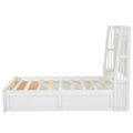 Full Size Wood Platform Bed With Upholstered Headboard And 2 Drawers, White Box Spring Not Required Full White Wood Bed Frame Solid Wood Mdf