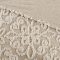 3 Piece Tufted Cotton Bedspread Set Taupe Full Queen Taupe Cotton