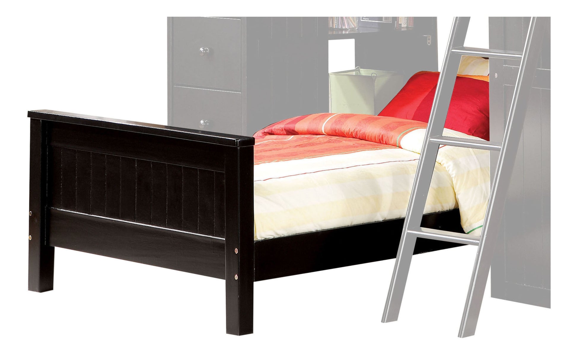 Black Twin Panel Bed With Slat And Headboard Box Spring Not Required Twin Black Wood Bedroom Panel Particle Board Mdf