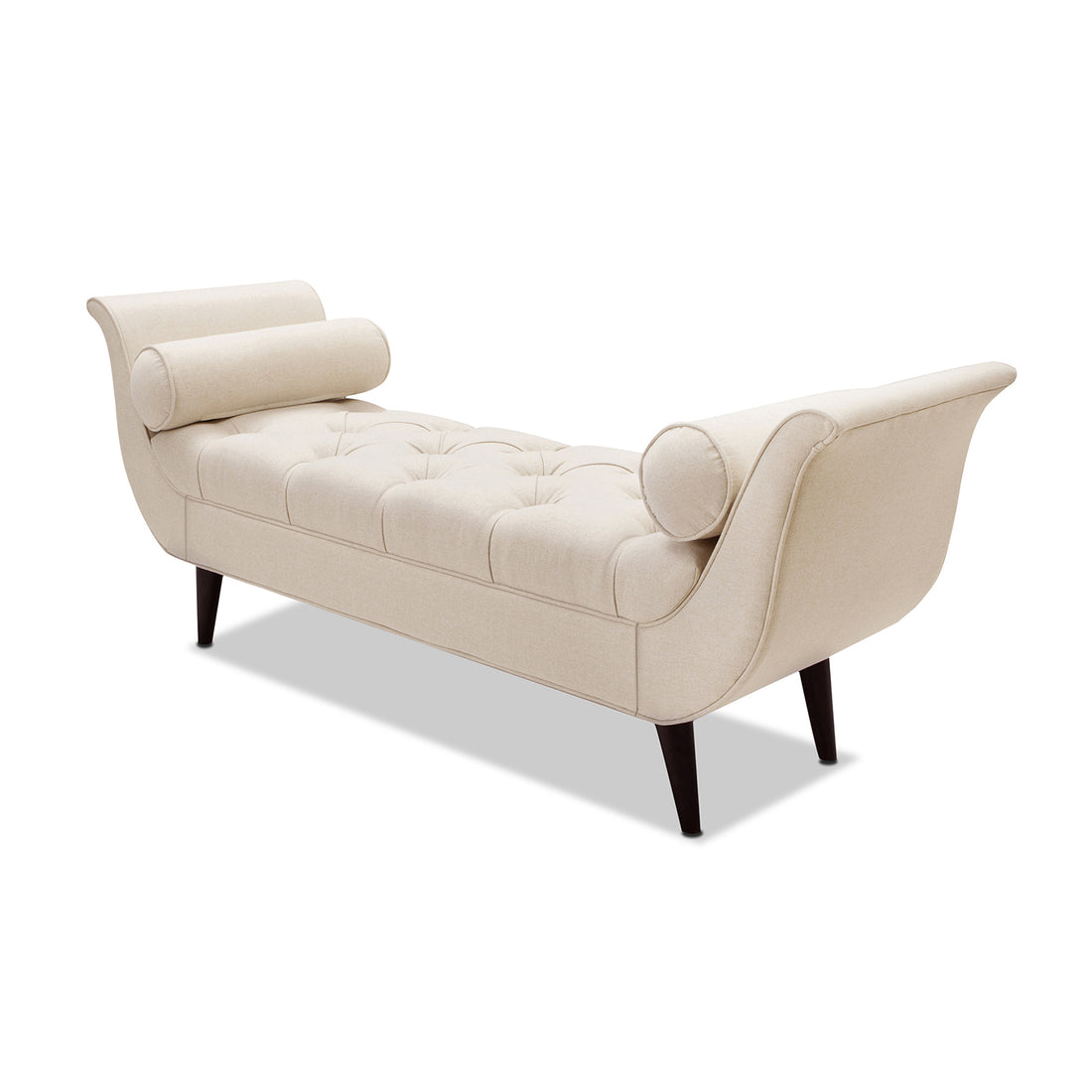 Alma Tufted Flared Arm Entryway Bench, Sky Neutral Beige Polyester Beige Foam Polyester