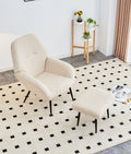 Light Luxury Single Sofa Modern Simple Living Room Balcony Leisure Sofa Chair,Beige Beige Sherpa 1 Seat