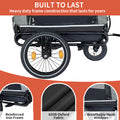 Outdoor Heavy Duty Foldable Utility Pet Stroller Dog Carriers Bicycle Trailer Black Gray Fabric Steel