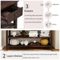 Retro Design Console Table With Two Open Shelves, Pine Solid Wood Frame And Legs For Living Room Espresso Espresso Solid Wood Mdf