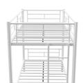 Heavy Duty Sturdy Meta Twin Over Full Bunk Bed L Noise Reduced Safety Guardrail No Box Spring Needed,White Box Spring Not Required Twin White Metal