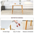 Table And Chair Set. White Sintered Stone Tabletop, Rubberwood Legs, Foldable Computer Desk, Foldable Desk. Solid Wood Dining Chair With Small Curved Backrest And Pu Cushions. Zd 1545 Dx 2361 Wood Seats 6 Wood