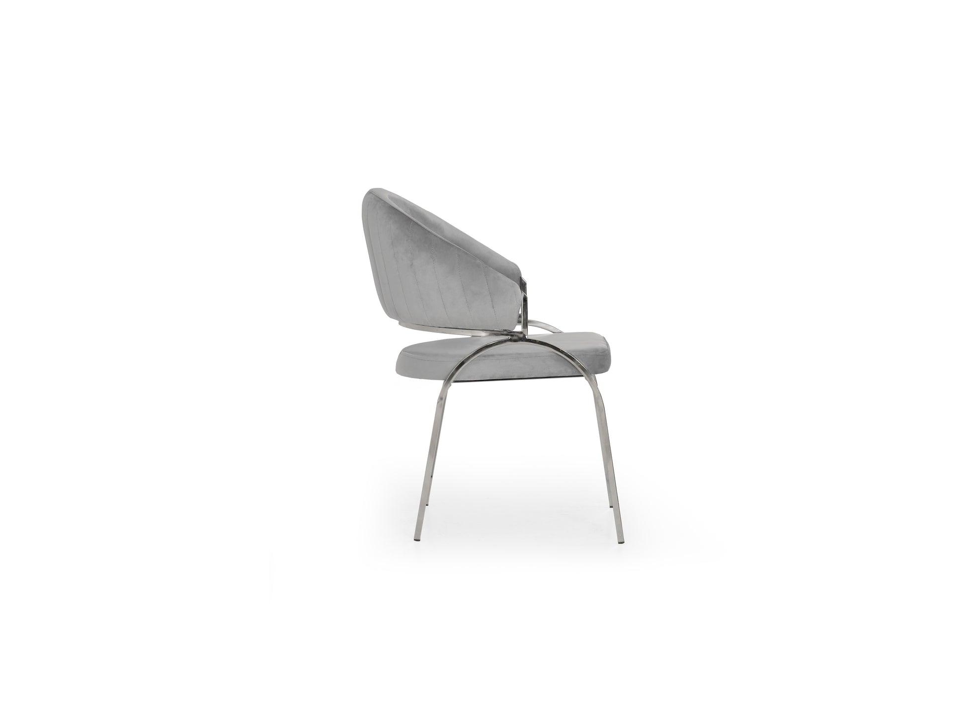 Ruby Modern & Contemporary Style Chair Made With Metal & Steel Legs In Gray Color Gray Primary Living Space Contemporary Plush Metal