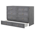 Queen Murphy Bed With Large Drawers,Gray Queen Gray Plywood