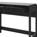 Transitional Reeded Writing Desk With Drawer Black Black Mdf Mdf