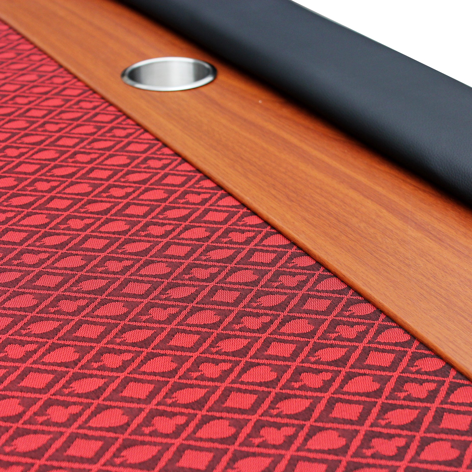 96" 10 Poker Table For 10 Players Casino Games With Speed Cloth Felt Pedestal Base Cup Holders Red Red Primary Living Space Modern Wood Stainless Steel