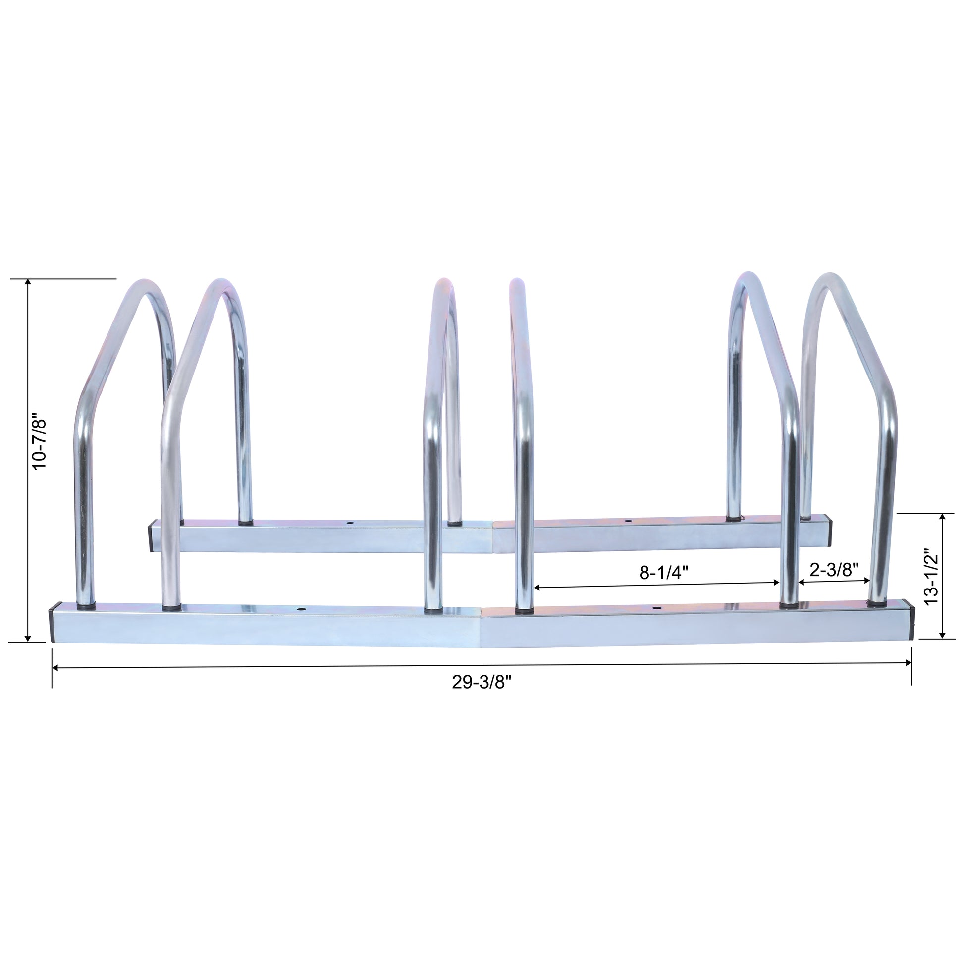 3 Bikes Floor Bike Stand, Bike Parking Rack Garage Bike Storage Stand Indoor Outdoor 22 28" Wheel Stand, Max. Tire Width 2.15",Galvanization Silver Steel