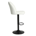 Swivel Bar Stools Set Of 2,Height Adjustable Counter Stool,Modern Armless Faux Leather Barstool Chairs With Backs For Kitchen Island White Leather