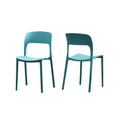 Katherina Injection Molding Pp Chair Set Of 2 Teal Polypropylene