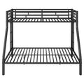 Twin Xl Over Queen Metal Bunk Bed With Ladder And Guardrails, Black Expected Arrival Time: 9.7 Box Spring Not Required Twin Xl Black Metal Metal