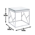 Evelyn Mirror Top End Table Silver Silver Iron