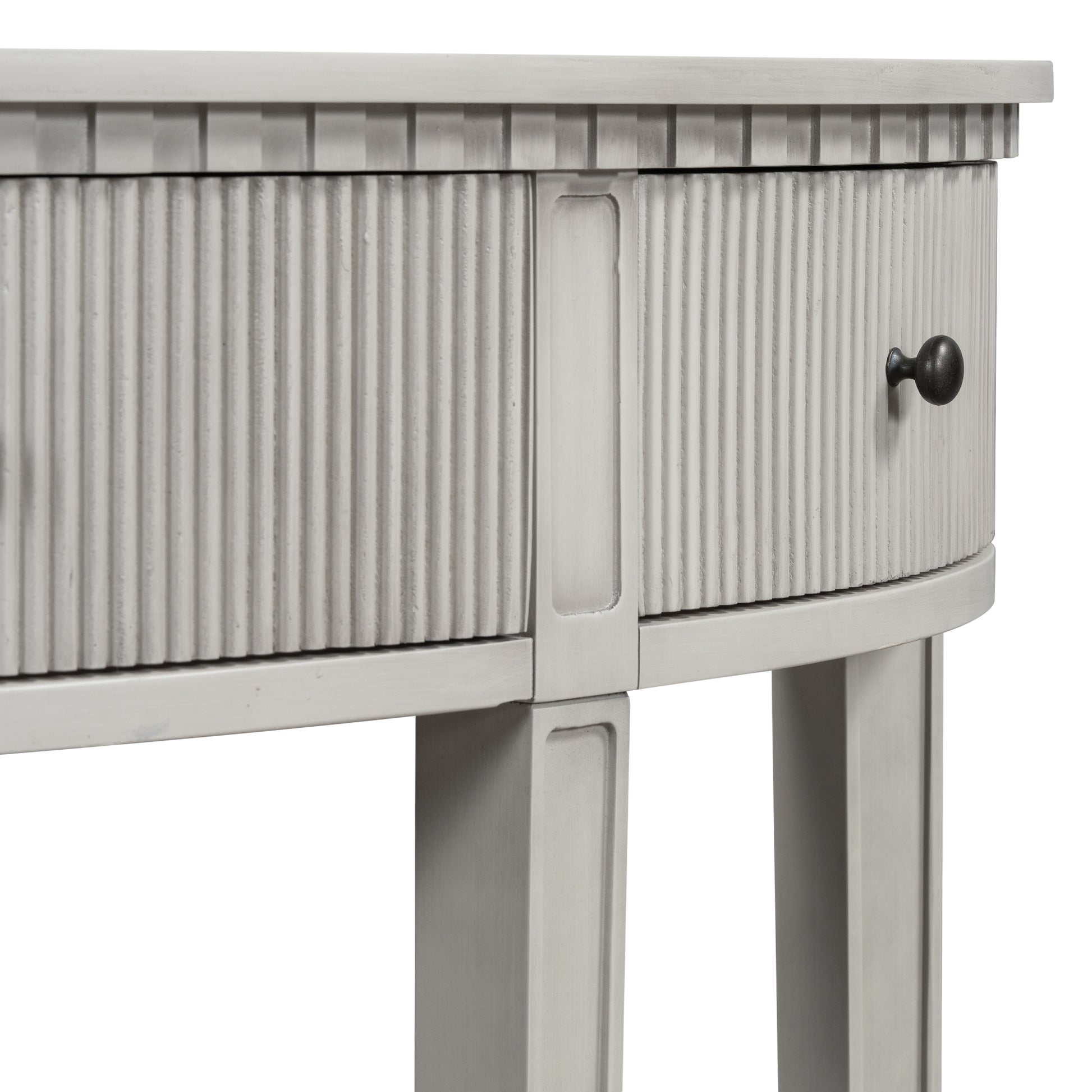 Distinctive Features Of Pine Veneer Console Table With Vertical Stripe Drawer Fronts And Four Legs Antique White Primary Living Space Antique,Minimalist Drawers Mdf