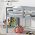 Solid Wooden, Rubber Wooden Twin Loft Bed With Ladder, Bed Platform Of Strengthened Slatsgrey Twin Grey Rubber Wood