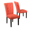 Angelina Kd Tufted Dining Chair Orange Velvet