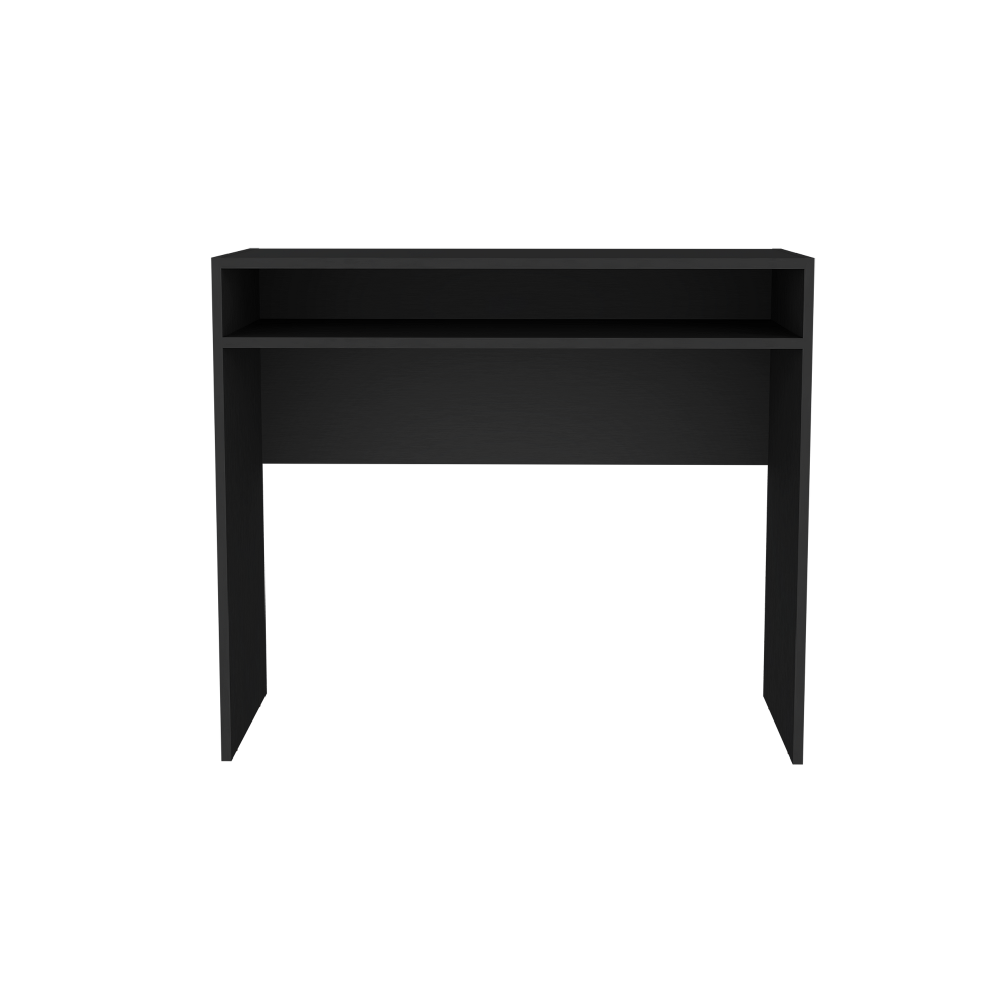 Estill Desk In Melamine With Storage Black Office Modern Rectangular Open Storage Desk Rectangular Particle Board Melamine