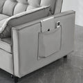 Modern Velvet Loveseat Futon Sofa Couch Pullout Bed, Small Beautiful Seat Lounge Sofa W Reclining Backrest, Toss Pillows, Pockets, Furniture For Living Room,3 In 1 Convertible Sleeper Sofa Bed, Gra Gray Velvet 2 Seat