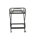 Bar Cart Black Glass Metal