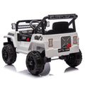 12V Kids Ride On Electric Truck Car W Parents Control,2Wd,Four Wheel Suspension,Early Education Function,Adjustable Volume,Usb,Mp3,Bluetooth,Microphone Jack,Power Display,Led Lights For Kids Aged 3. White Polypropylene