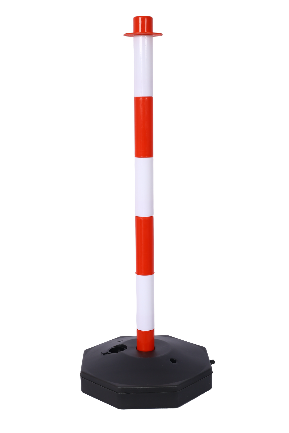 12 Pack Traffic Delineator Post Cones With Fillable Base, Adjustable Plastic Safety Barrier With 5Ft Plastic Chain, Outdoor And Indoor Crowd Control Stanchion For Traffic Control And Warning W R White Red Plastic