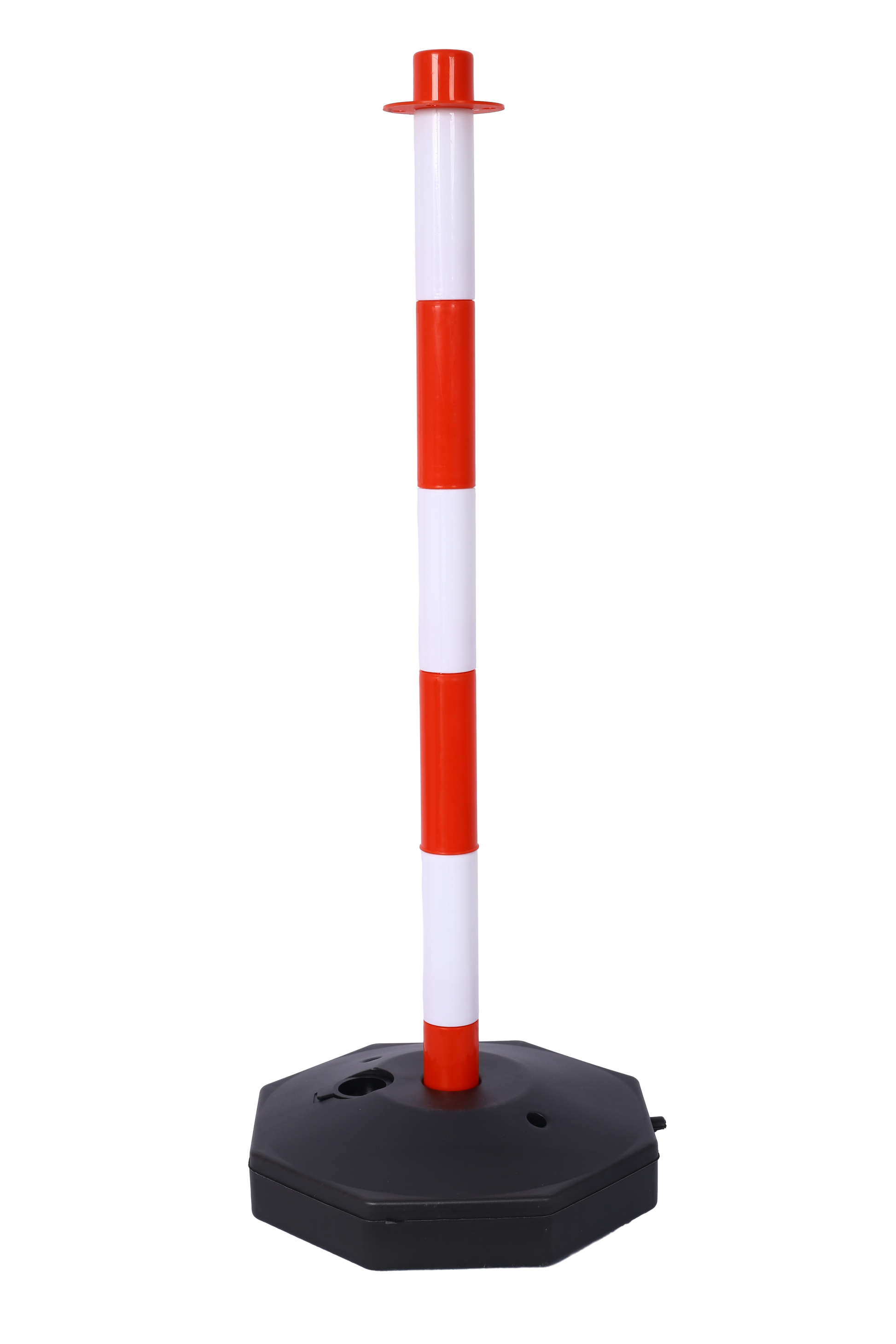 12 Pack Traffic Delineator Post Cones With Fillable Base, Adjustable Plastic Safety Barrier With 5Ft Plastic Chain, Outdoor And Indoor Crowd Control Stanchion For Traffic Control And Warning W R White Red Plastic