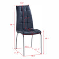 Modern Lattice Designdining Chair With Silver Metal Legs Set Of 4 White Black Metal