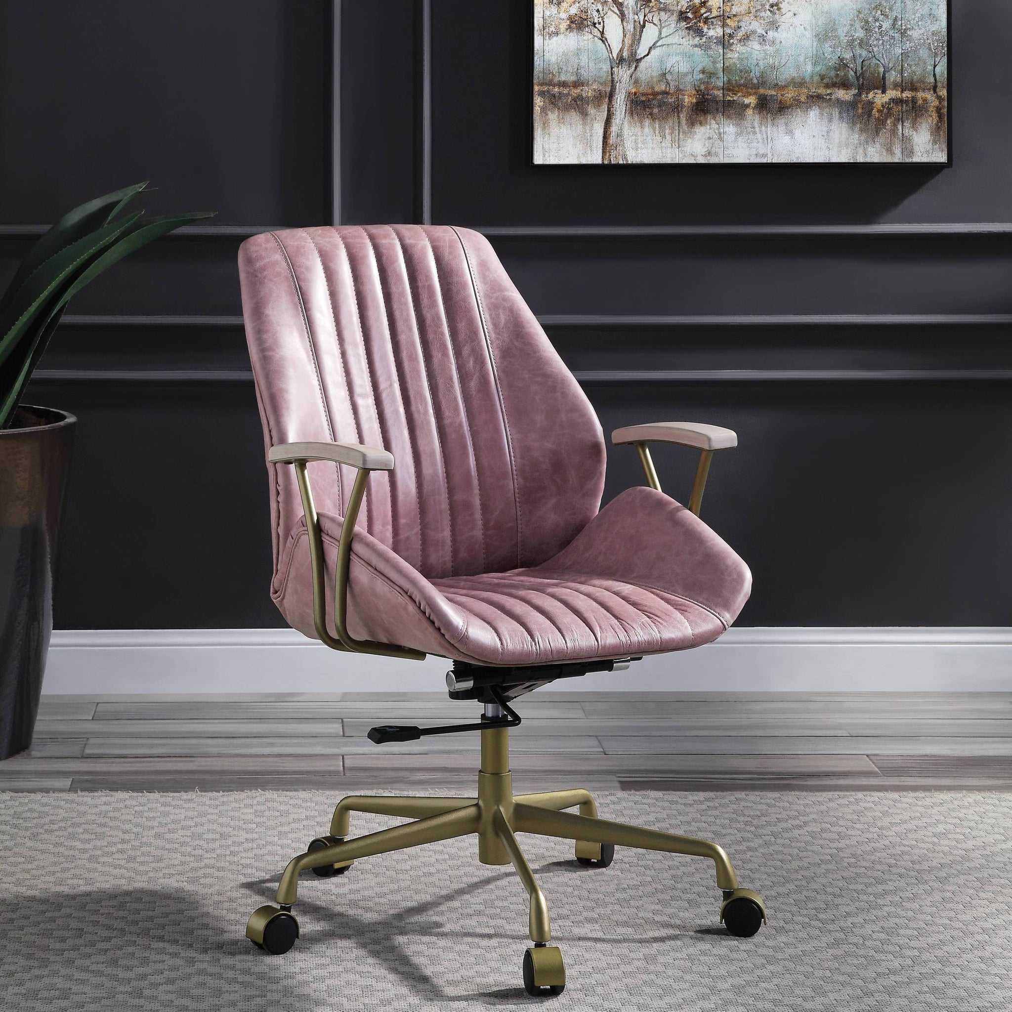 Pink Office Chair With Swivel Solid Pink Office Office Chairs Solid Back Swivel Genuine Leather