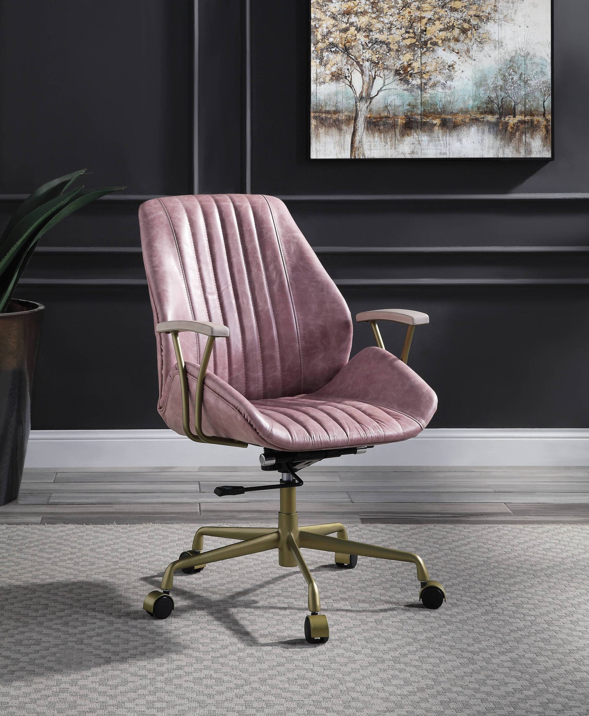 Pink Office Chair With Swivel Solid Pink Office Office Chairs Solid Back Swivel Genuine Leather