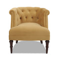 Katherine Tufted Accent Chair, Gold Velvet Yellow Foam Velvet