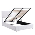 Full Size Upholstered Platform Bed With A Hydraulic Storage System White Old Sku: Lp000111Aak White Upholstered