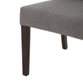 Dining Chair Dark Grey Wood Fabric