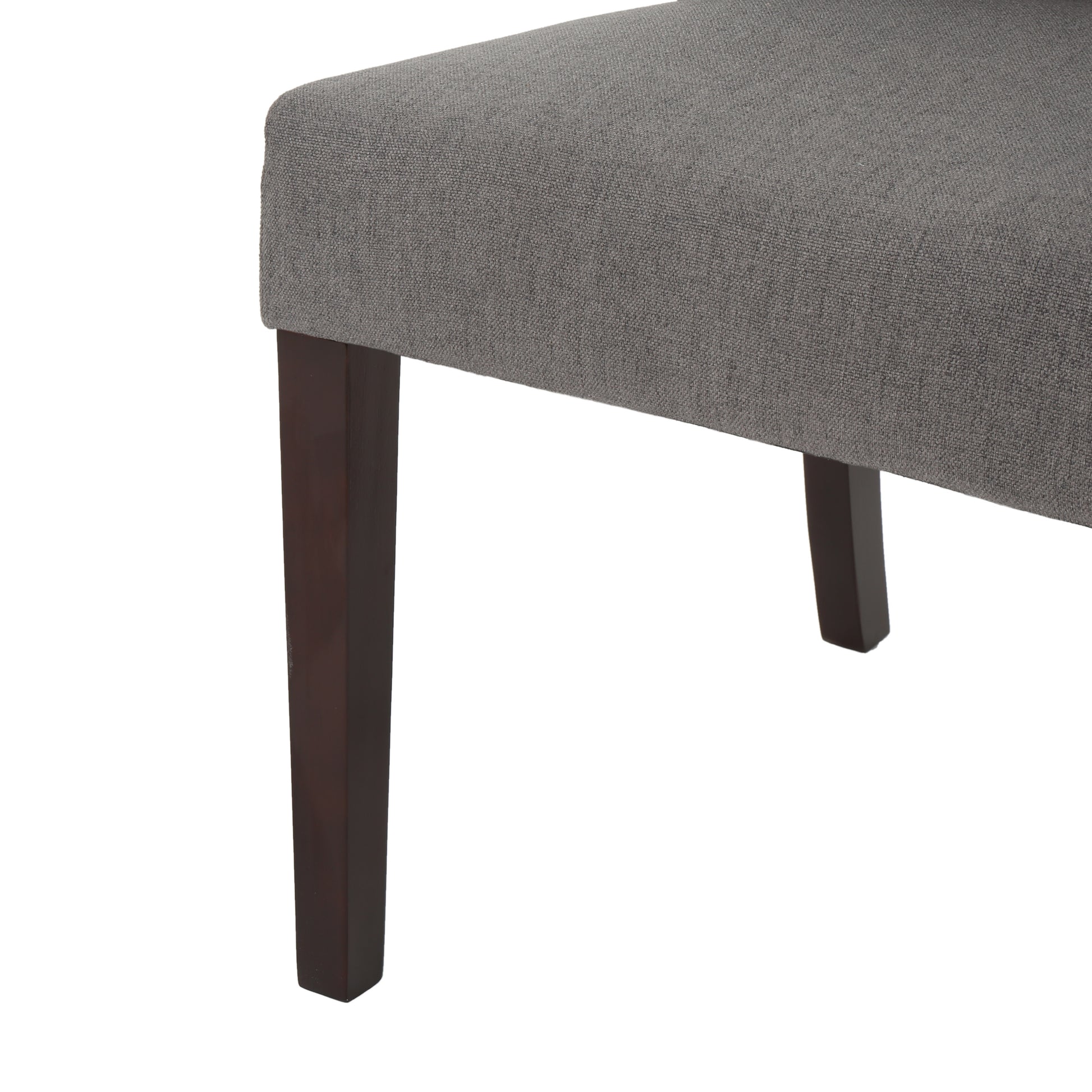 Dining Chair Dark Grey Wood Fabric