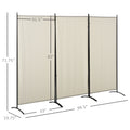 Homcom 6' 3 Panel Room Divider, Indoor Privacy Screen For Home, Beige Beige Polyester