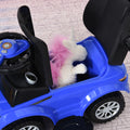 Aosom 2 In 1 Push Cars For Toddlers Kid Ride On Push Car Stroller Sliding Car With Horn Music Light Function Secure Bar Ride On Toy For Boy Girl 1 3 Years Old Blue Blue Plastic