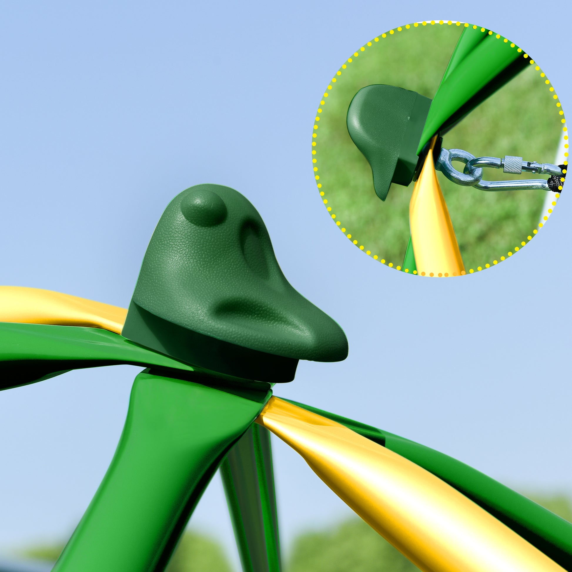 13Ft Geometric Dome Climber Play Center, Kids Climbing Dome Tower With Hammock, Rust & Uv Resistant Steel Supporting 1000 Lbs Yellow Metal