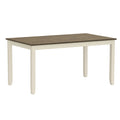 Radiant Brown And White 6 Piece Dining Table Set Brown White Solid Wood