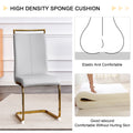 Table And Chair Set.Large Modern Rectangular Table With 0.4 Inch Patterned Glass Tabletop And Large Mdf Table Legs.Comes With 6 Chairs With Faux Leather Cushioned Seats And Golden Metal Legs. Gold White Seats 6 Mdf Glass