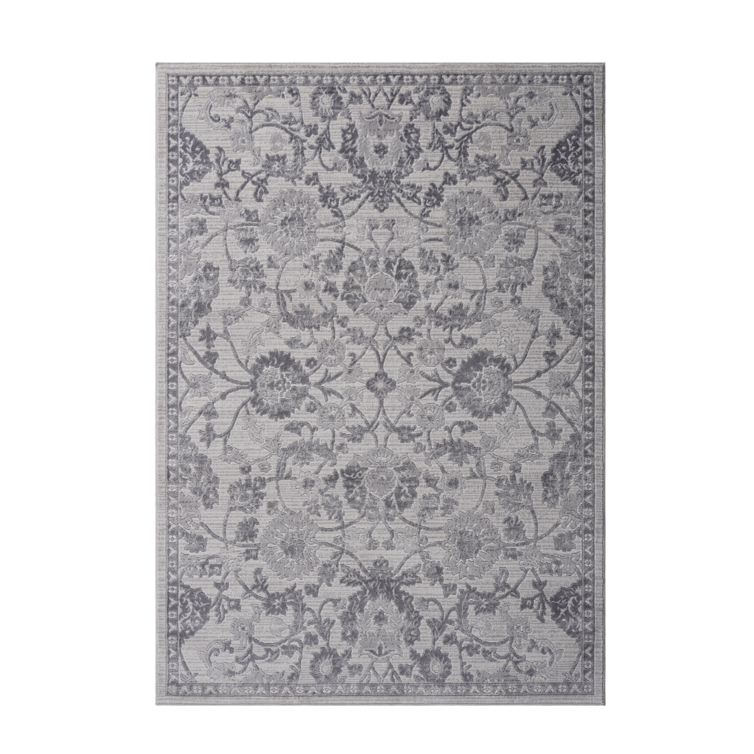 6X9 Grey Silver Oriental Non Shedding Living Room Bedroom Dining Home Office Stylish And Stain Resistant Area Rug Grey Polyester