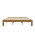 Queen Size Wood Platform Bed Frame 12 Inch Solid Wood Queen Bed Frame With Slat Support, No Box Spring Needed, Easy Assembly Rustic Pine Box Spring Required Queen Natural Wood Brown Wood Brown