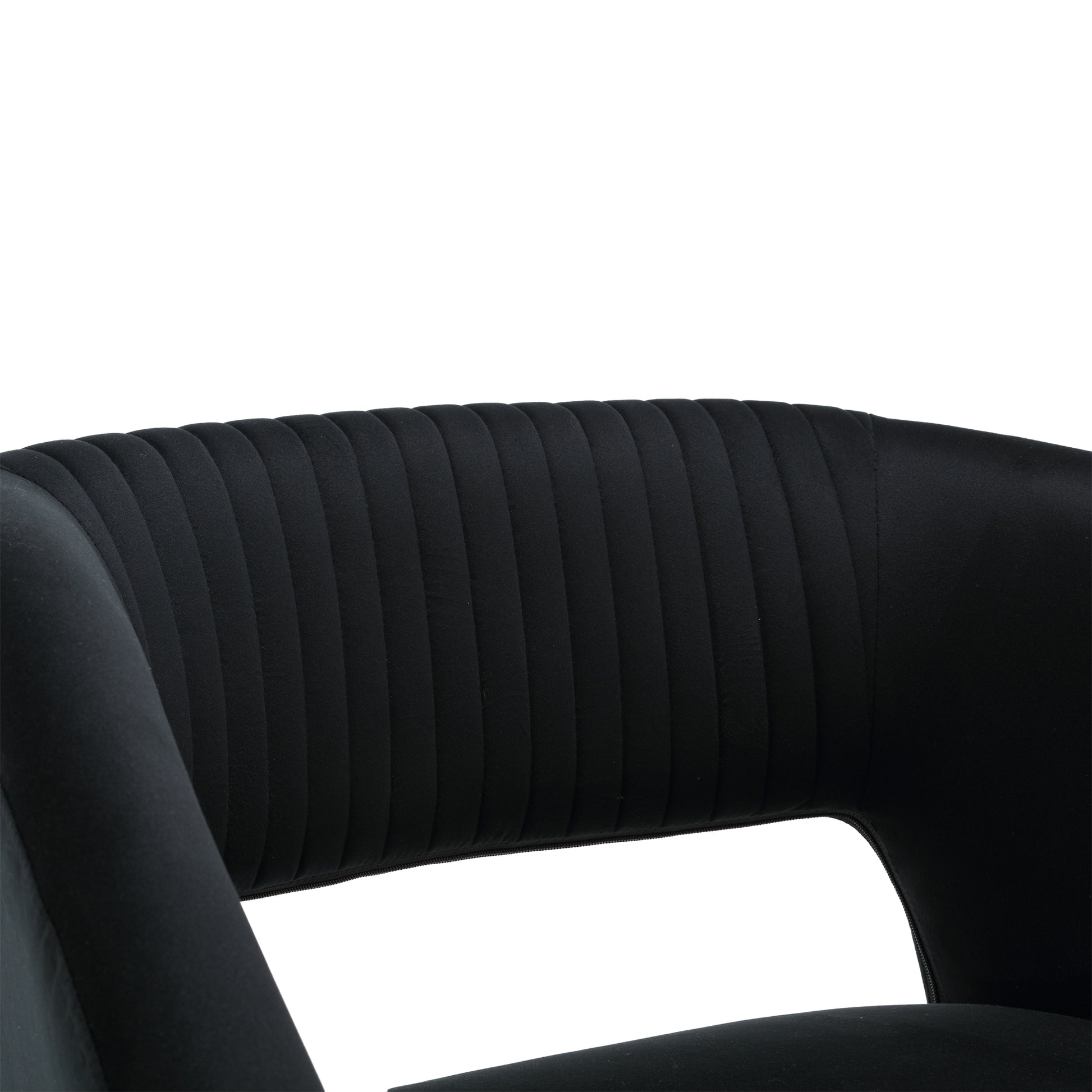 Coolmore Upholstered Tufted Living Room Chair Textured Linen Fabric Accent Chair With Metal Stand Black Velvet