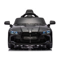 Bmw M4 12V Kids Ride On Toy Car 2.4G W Parents Remote Control,Three Speed Adjustable,Power Display, Usb,Mp3 ,Bluetooth,Led Light,Story,A Handle With Wheels And A Pull, Easy To Carry Black