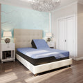 12 Inch Refresh Flex Head Memory Foam Hybrid Mattress And Adjustable Base Bundle, Queen Size Queen Blue Foam Foam Spring